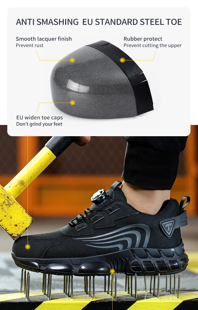 Arbeitssicherheitsschuhe für Herren, Stiefel, Damen, Stahlkappe, Sportschuhe, pannensicher, sturzsicher, leicht, verschleißfest, Industriequalität – Detail 4