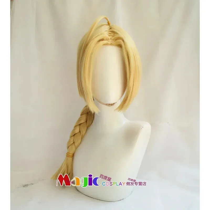 

Новый полностью металлический алхимик, Эдвард Элрик, парик для косплея, 60 см, средней длины, прямая коса, стильные синтетические парики для косплея, часть костюма аниме