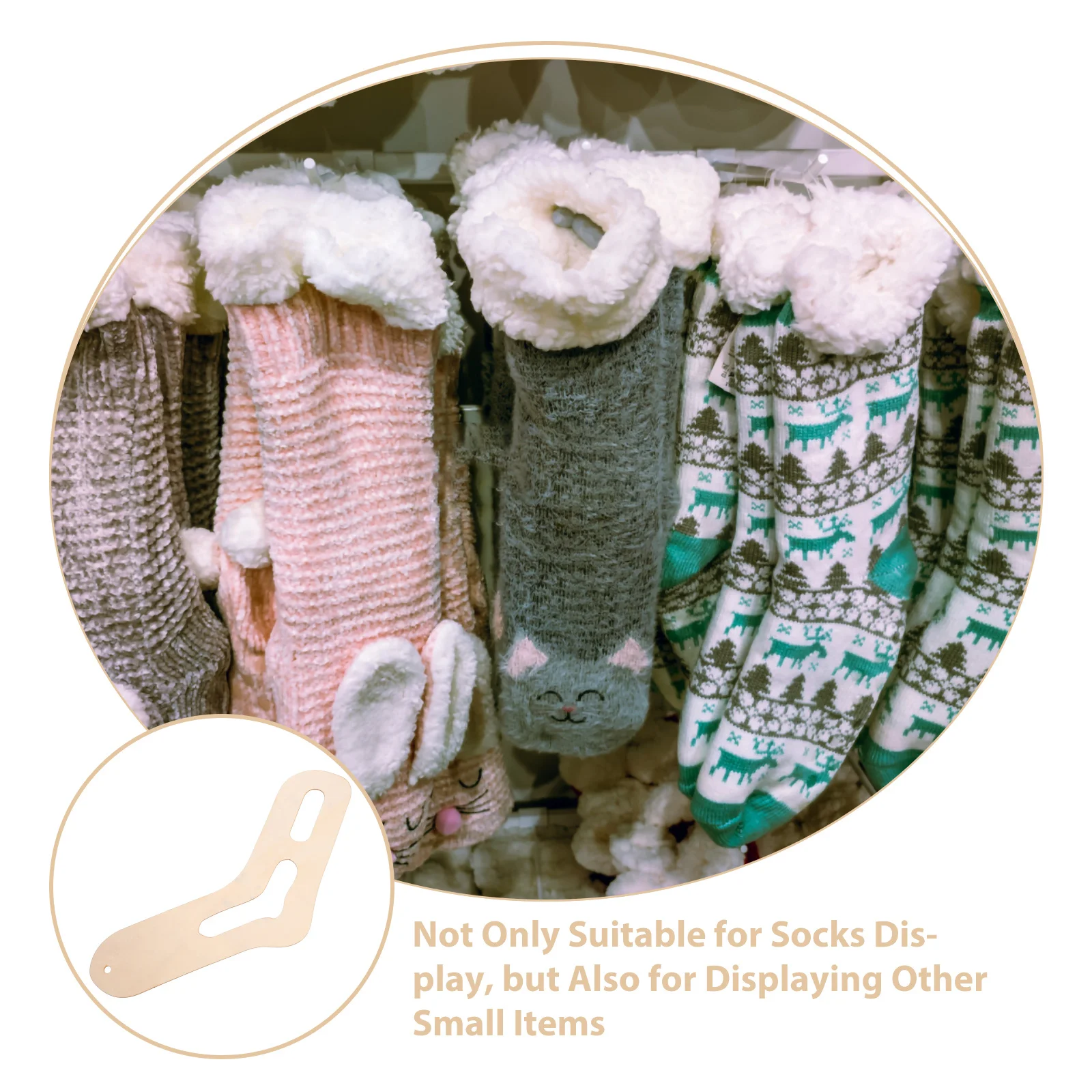 Adjustable Sock Display Board Wooden Sock Holder for Retail Presentation and Home Organization Hosiery Sample Display Stand