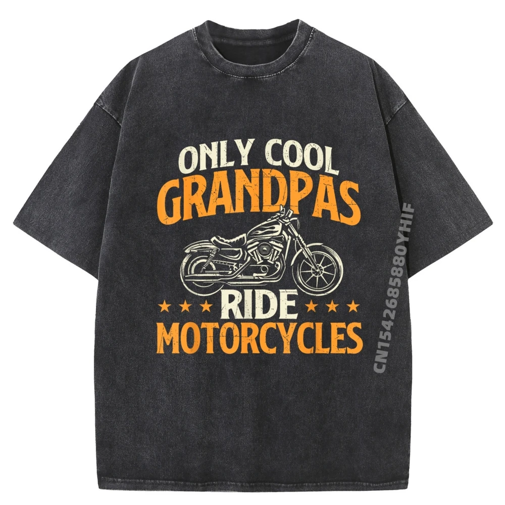 

Only Cool Grandpas Ride Motorcycles Bike Motorcycling Men's T-Shirts Men's Clothing Plus Size Washed Shirt
