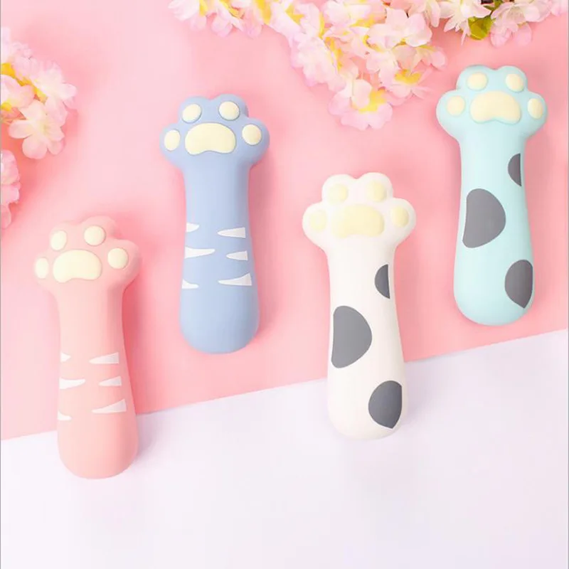 1Pcs Kawaii cat paw silicone pencil case, high-value large-capacity pencil stationery case, student zipper stationery bag