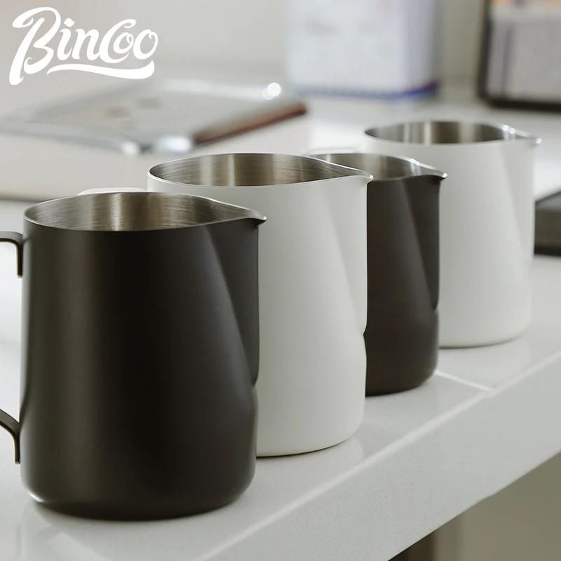 

Bincoo Precision Latte Art Pitcher, 350ml/600ml Stainless Steel Latte Art Pitcher for Precise Coffee Steaming Home Barista Tools