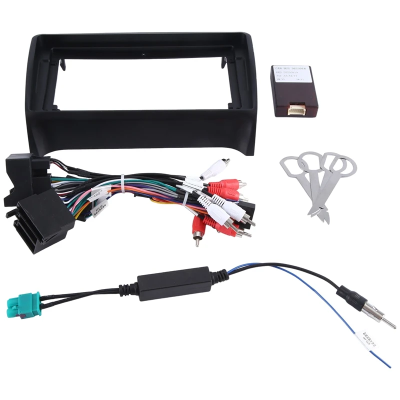 

Car Radio Fascias Frame For TT MK2 2006-2014 2 Din 9 Inch Stereo Panel Wiring Harness Power Cable Adapter Canbus Parts