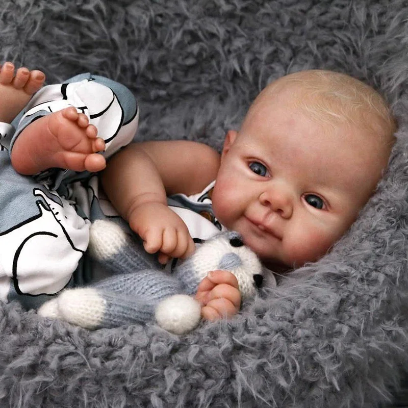 19inch Already Painted Reborn Doll Kits Cute Baby 3D Painting Skin with Visible Veins Cloth Body Included Muñeca Kit Reborn