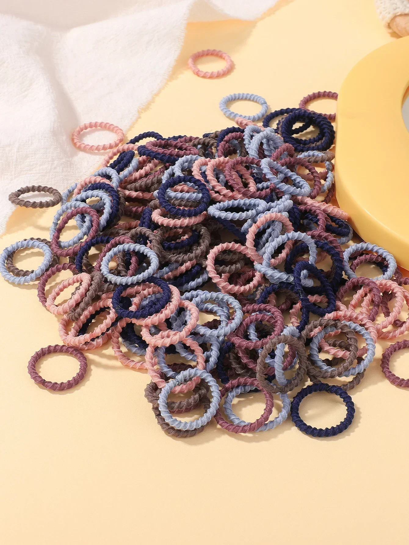 

100pcs/lot Candy Colorful Rubber Band Does Not Hurt The Hair Small Thumb Ring High Elastic Thread Toddler Baby Scrunchies Set