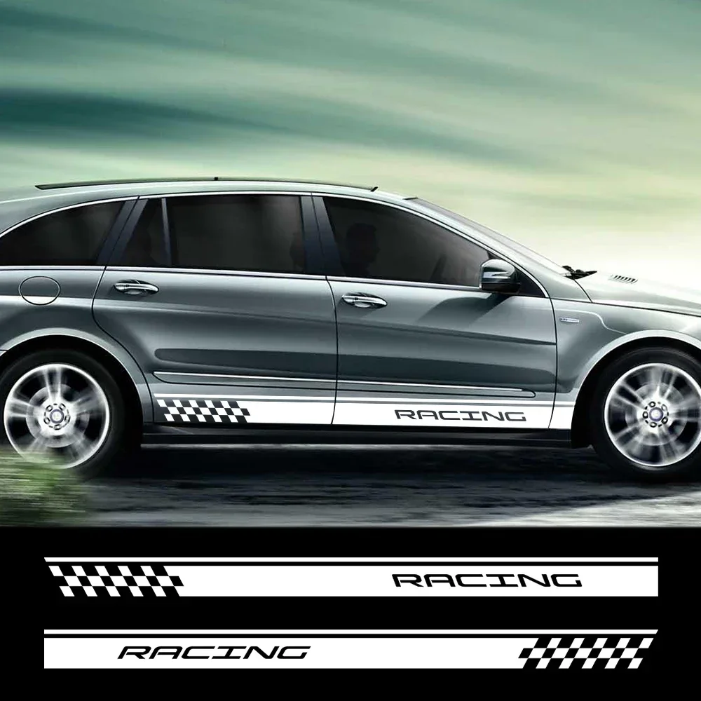 

2PCS Car Door Side Skirt Stickers For Audi A4 A3 BMW Ford Volkswagen Toyota Mercedes Honda Nissan Kia Fiat Opel Lada Decoration