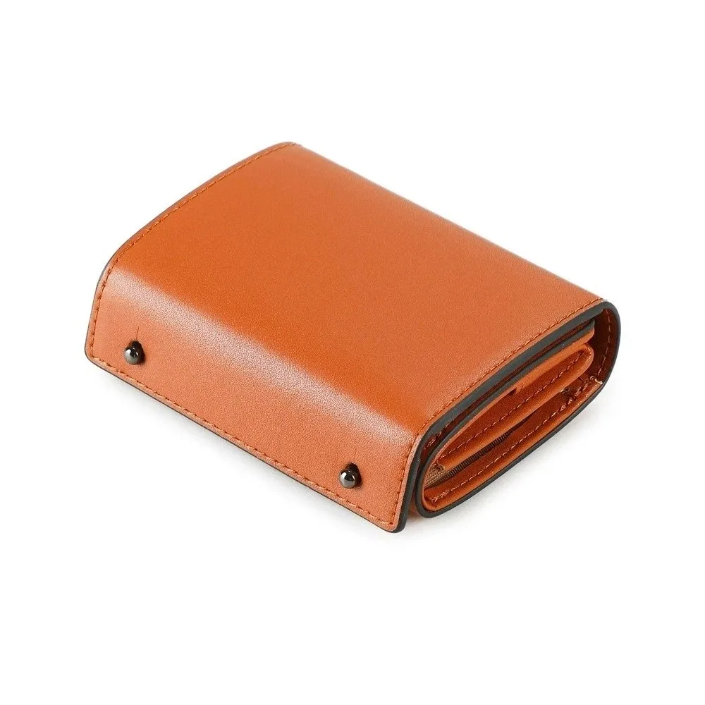PU Leather Business Short Wallet Snap Closure Solid Color Tri-fold Card Holder Ultra-Thin Design Multi-slot Design Coin Purse
