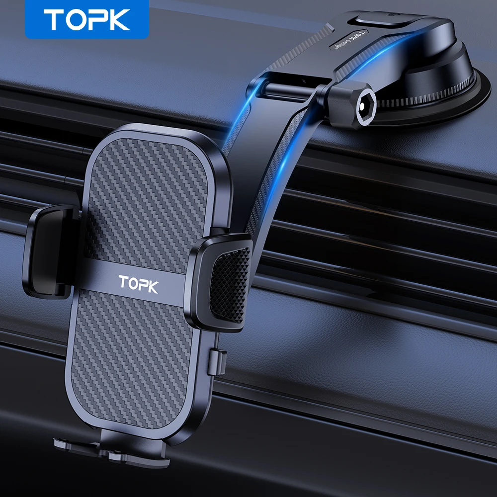 

TOPK Car Phone Holder Mount for Dashboard Cell Phone Holders for Your Car for iPhone Samsung All Smartphones & All Car Model