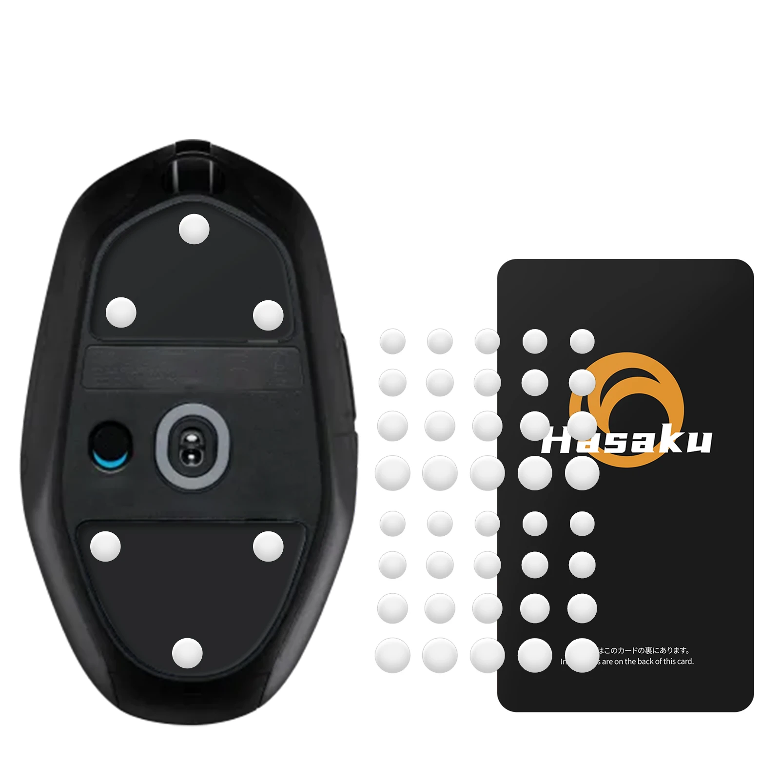 HASAKU 40PCS Rounded Edge Mouse Skates, 5.5/6/6.5/7mm DIY Universal Dot Mouse Feet, Multiple Sizes