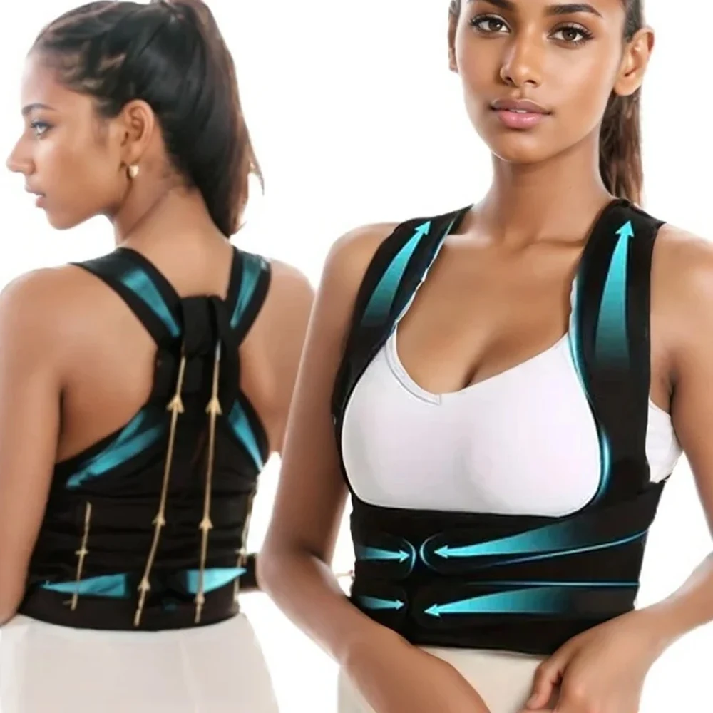 

1 шт., корректор осанки для спины для женщин и мужчин — регулируемая поддержка сколиоза и горбуна — дышащий выпрямитель спины для U