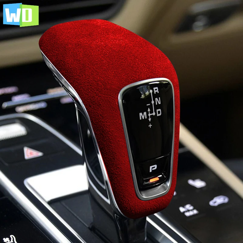 

Top Suede Wrap Car Gear Shift Knob ABS Trim Cover Sticker For Porsche Cayenne 2018 2019 2020 2021 Coupe Turbo S Accessories