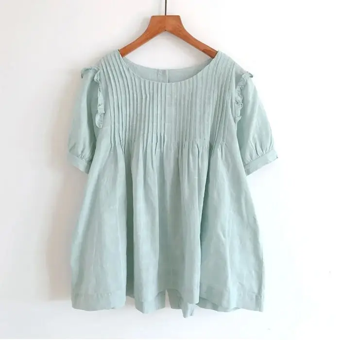 

Новая летняя женская блузка 2024 в стиле японской моды Mori Girl, свободного кроя, повседневная, летний модный топ