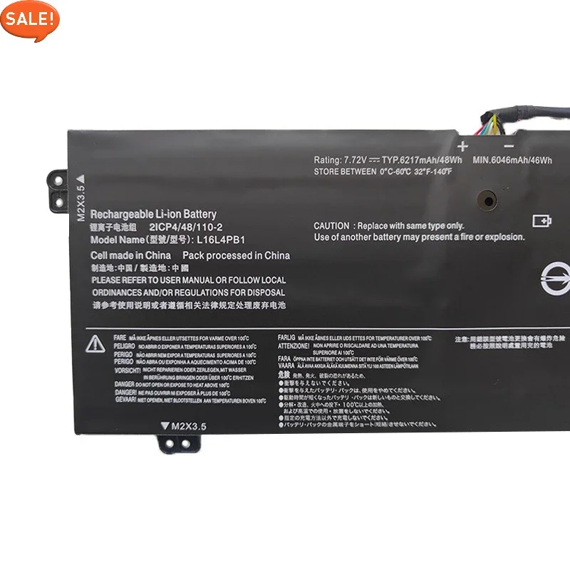 7.68V 6268mAh L16C4PB1 Laptop Battery For Lenovo Yoga 720-13IKB 720- 13IKBR 720-15IKB 730-13IKB 730-13IWL L16L4PB1 L16M4PB1