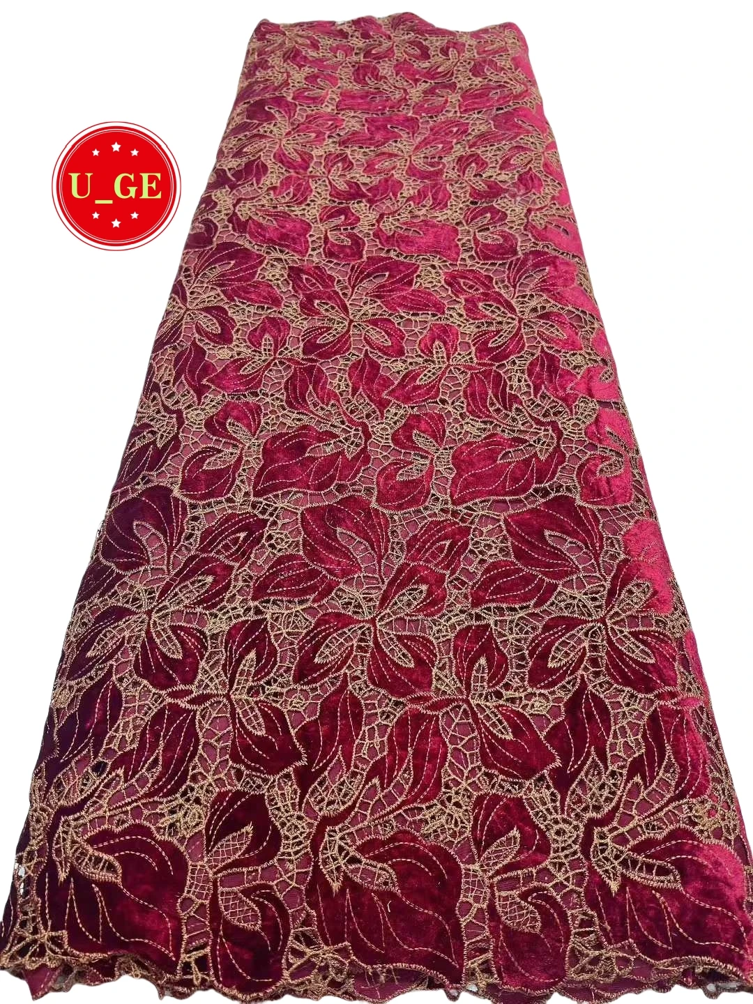 2025 Latest Laser-Cut Velvet Lace Fabric – Ultra-Soft, Delicate & High-Quality for Party & Evening DressesU_GE5268
