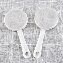 Kitchen Handheld Plastic Screen Mesh Tea Leaf Strainer Flour Sieve Colander