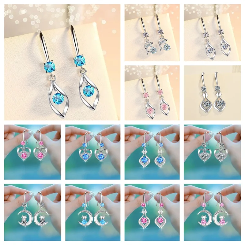 2024 Delicate Trendy Female Drop Earrings with Dazzling Zirconia Exquisite Women Party Accessories Daily Wearable Chic Jewelry