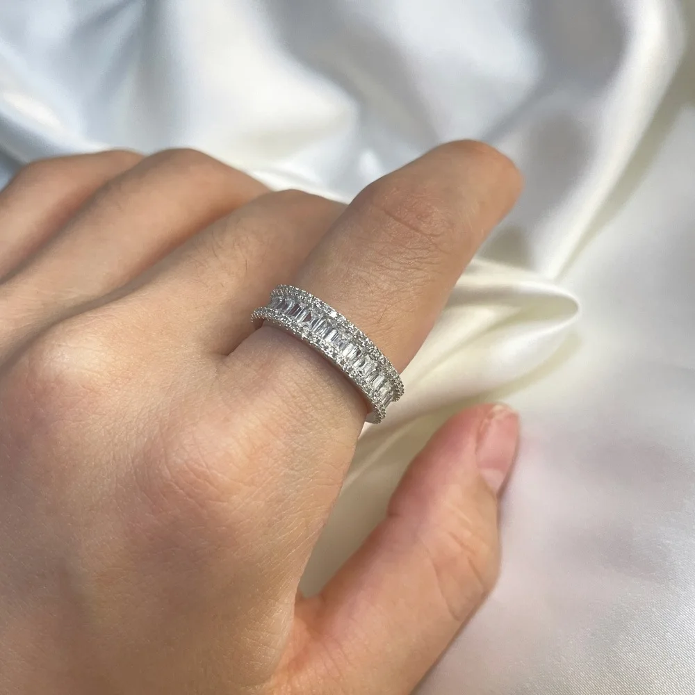 

Новое женское серебряное кольцо S925, ниша, легкая роскошь, элитное, звездное небо, бриллиантовая композиция, модные ювелирные изделия-кольца