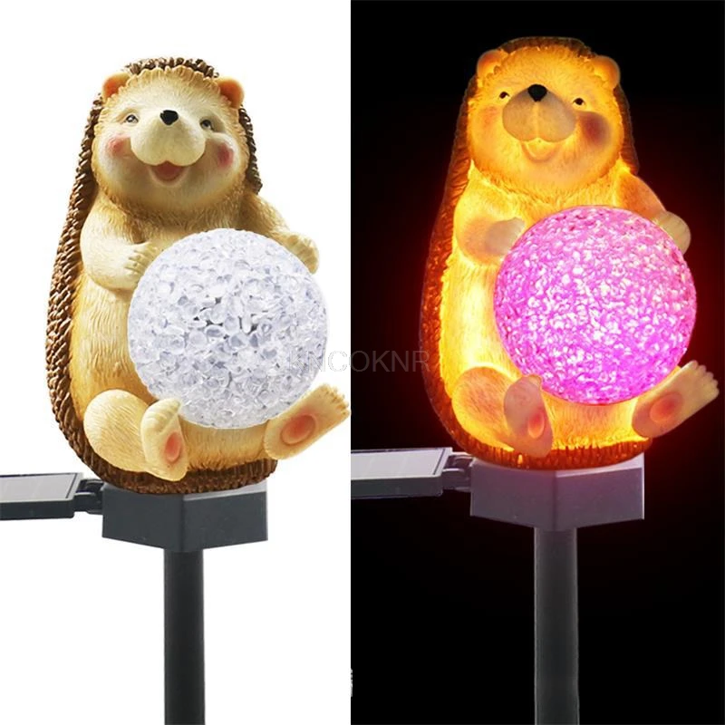 أضواء المناظر الطبيعية LED الشمسية أضواء الحديقة القنفذ كرة الأرز أضواء المكونات تركيبات الإضاءة في الهواء الطلق أضواء الحديقة المكونات أضواء التدرج