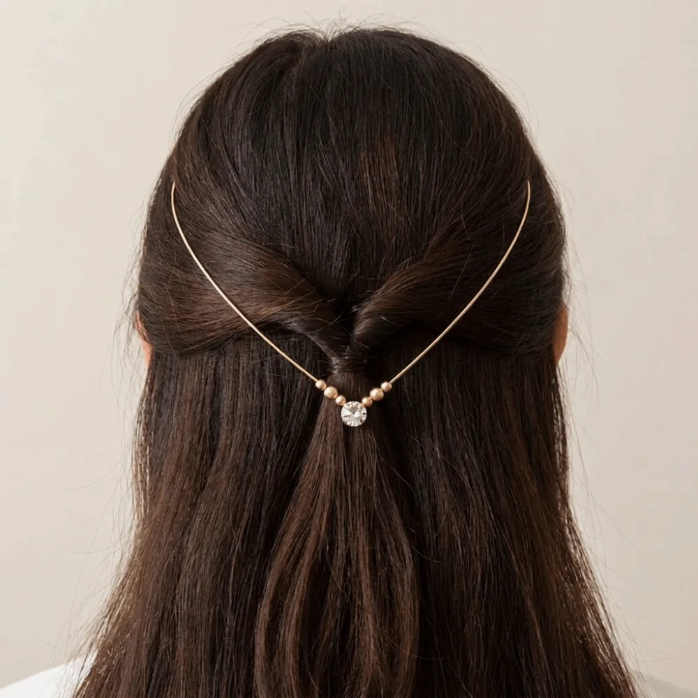 Fashion Gold Color Leaf Hair Band Star Alloy Rhinestone Headband Hair Accessories Tassel Pearl Headpiece Wedding