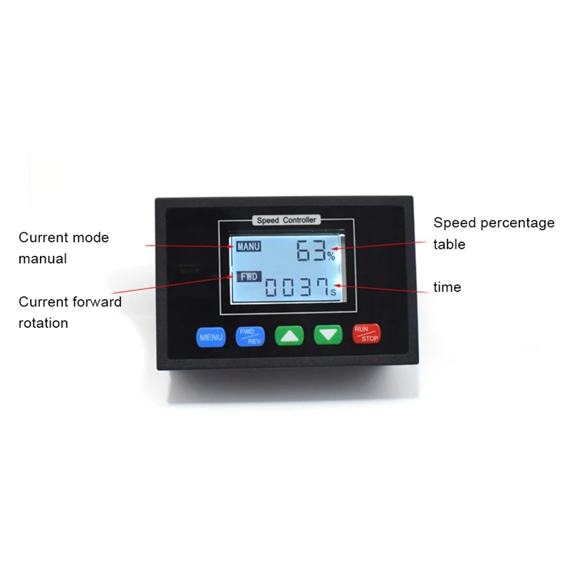 DC 10-55V Motor Speed Controller Module Digital Display 0-100% Adjustable Speed Regulator Control Governor