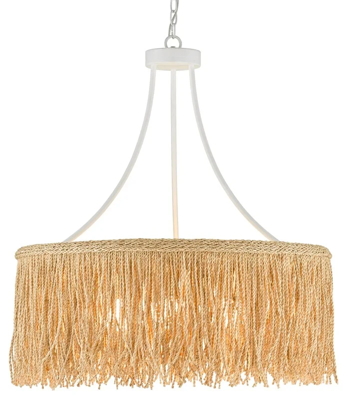 Nordic Country Style Natural With a Skirt Woven From Abaca Rope Chandelier for Office Reading Room Porch Pendant Lights