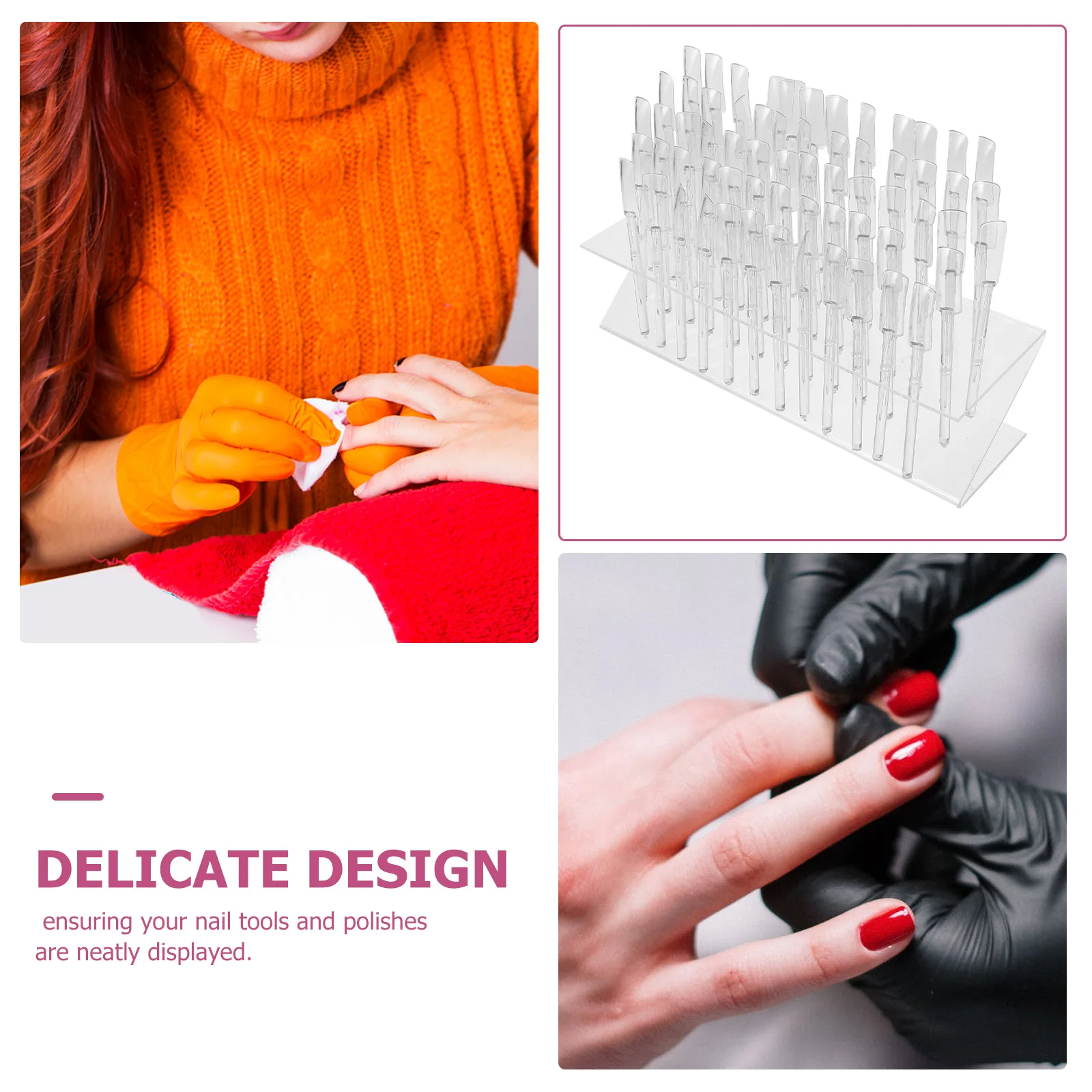 

64 Slots Polish Rack Compact Z-Shaped Organizer For Color Samples Space-Saving Portable Durable Gel Polish Rack Art Display Nail
