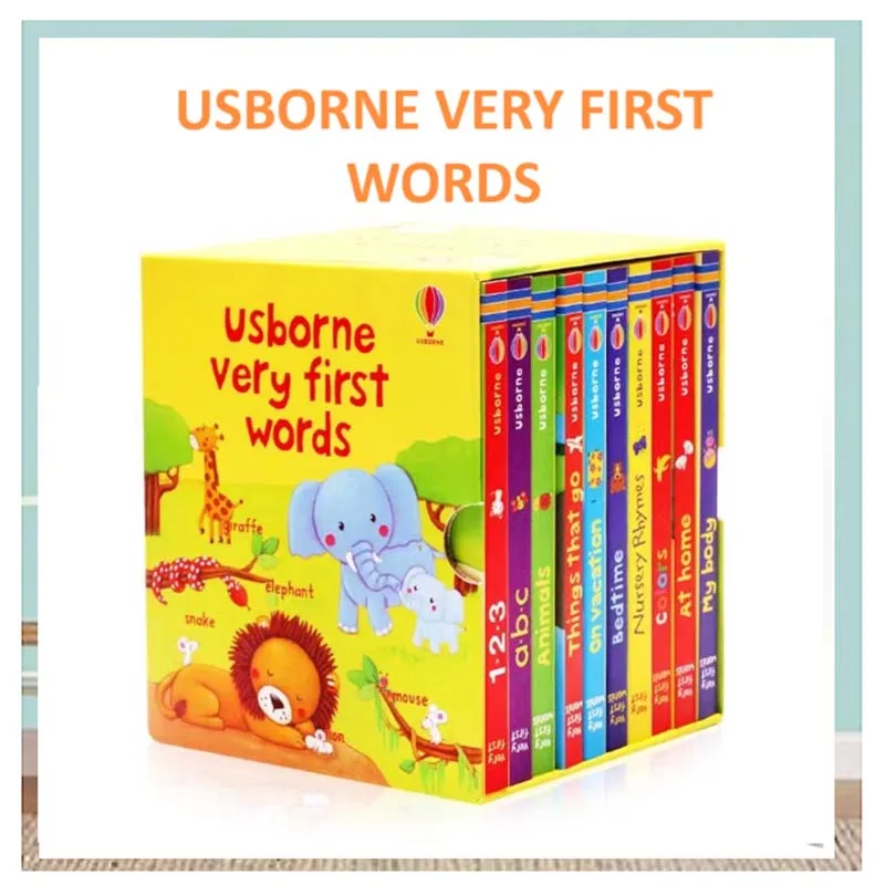 Usborne Very First Words 10 Baby Children Board Books Collection My Body Bedtime Colors ABC Nursery