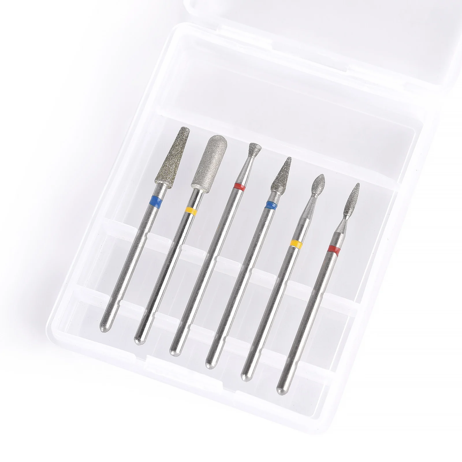 Organisateur de Nail Art à 6 trous, boîte de rangement vide en plastique Transparent pour foret, boîte de rangement multifonctionnelle pour outils de manucure