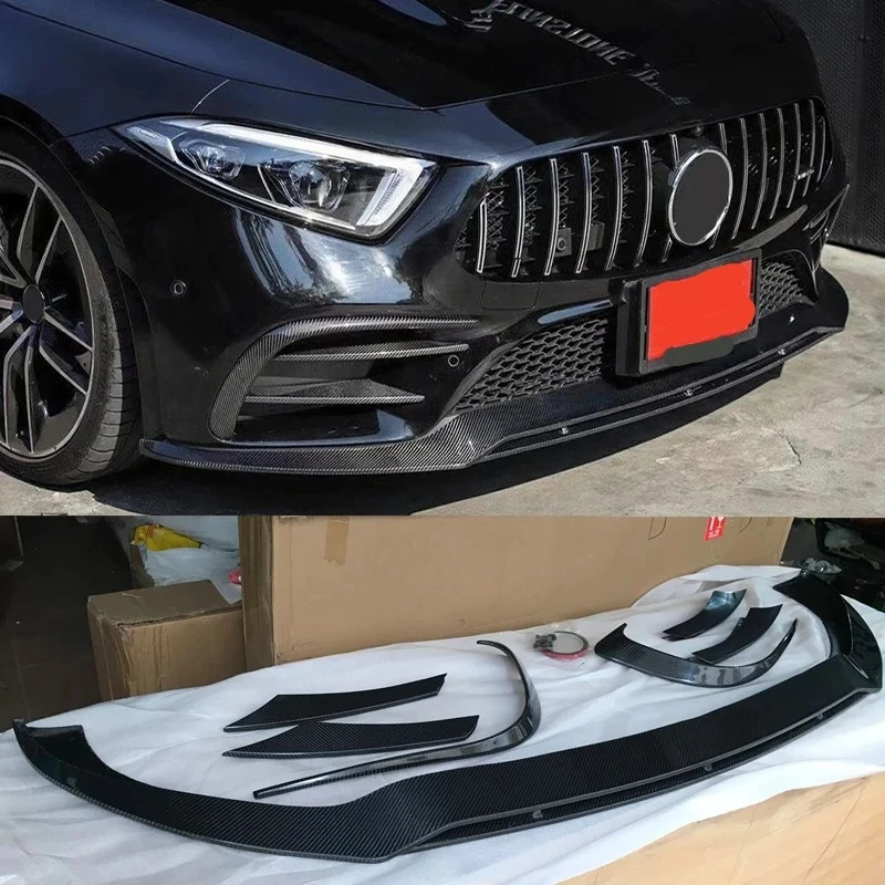 Для Benz W257 Cls300 Cls53 Amg Стиль из настоящего углеродного волокна, передний бампер, диффузор, спойлер, комплект кузова автомобиля 2018-2021 Для Benz W257 Cls300 Cls53 Amg Стиль из настоящего углеродного волокна, передний бампер, диффузор, спойлер, комплект кузова автомобиля 2018-2021