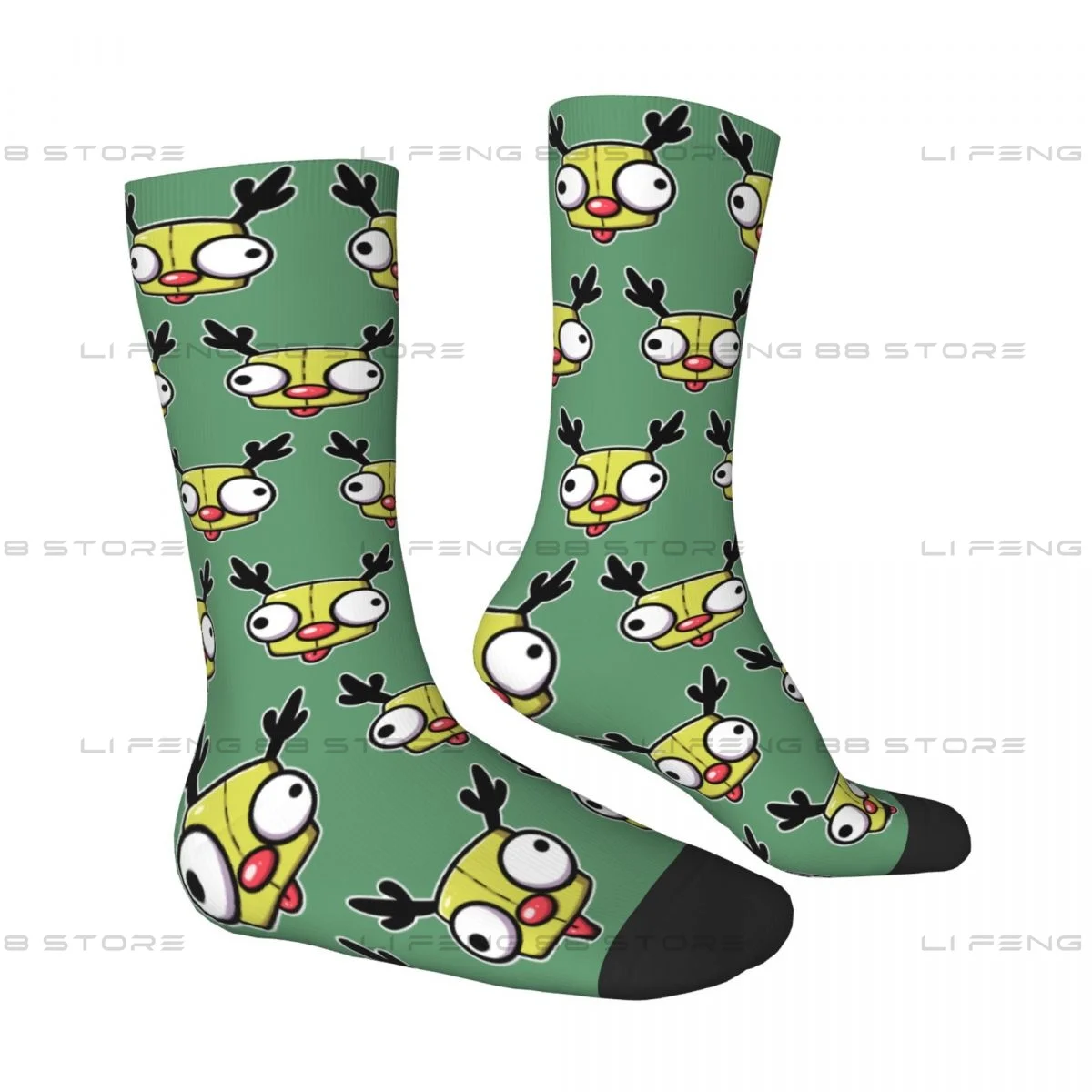 Gir The Red Nose Reindeer Posters Invader ZIM Unisex Winter Socks Cycling Happy Socks Street Style Crazy Sock