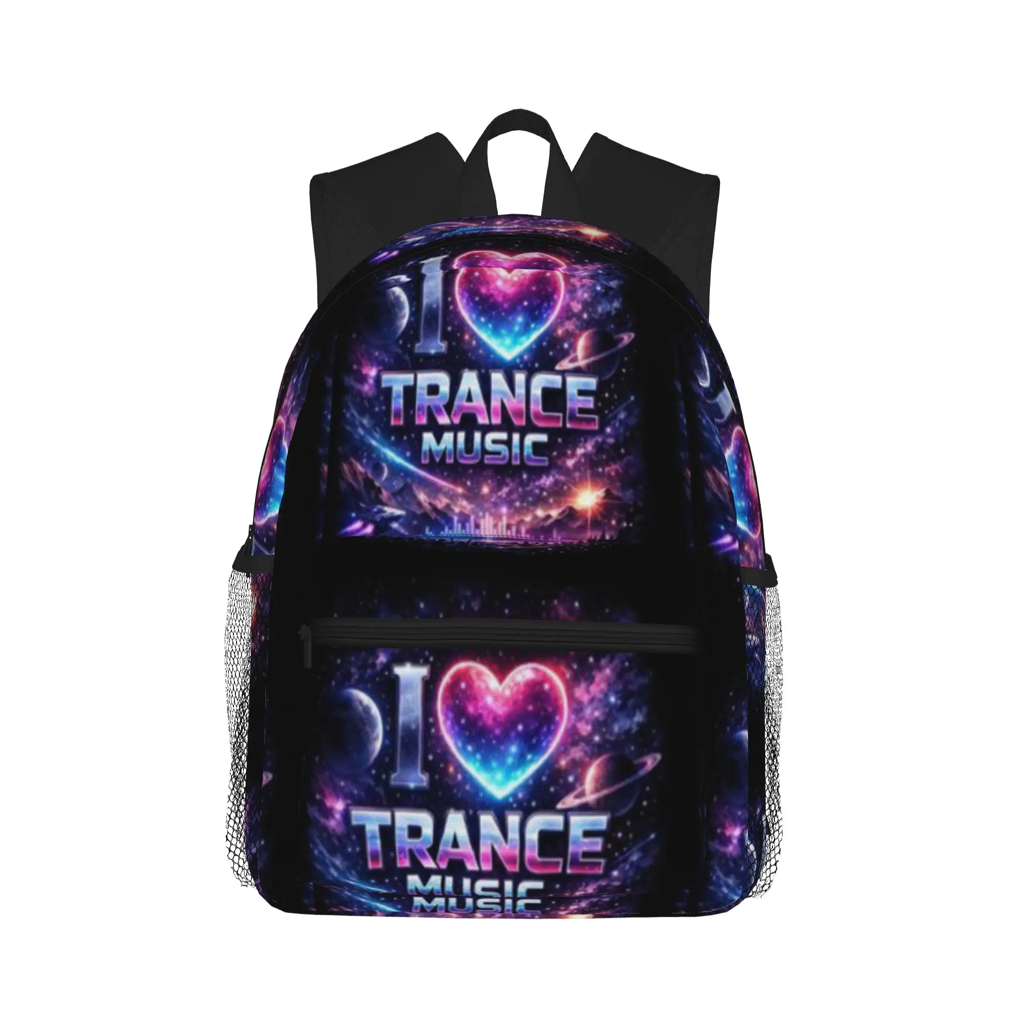 

A musical heart in the depths of space Casual Backpack for Students and Adults Student