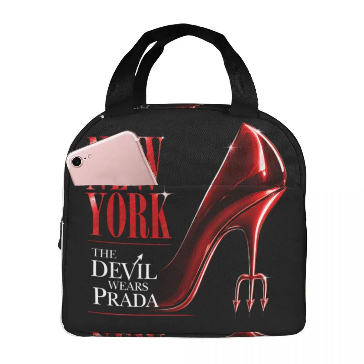 Red High Heels Film The Devil Wears Pradas Insulated Lunch Bag Women Waterproof Cooler Thermal Bento Box Office Picnic Travel
