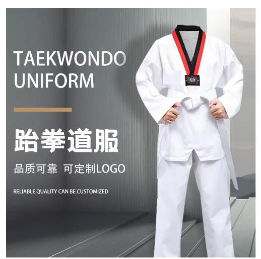 New Long Sleeve Gi Uniform TKD Costumes Clothing White Taekwondo Uniforms WTF Karate Judo Dobok Clothes Children Adult Unisex