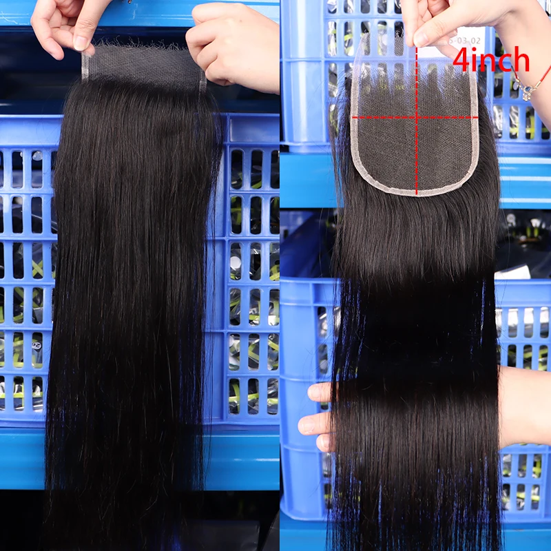 Cabelo Humano Liso Brasileiro, Fechamento Transparente Do Laço, Fechamento Frontal, Cabelo Humano Virgem, 2x6, 5x5, 13x4, HD, Apenas, 4x4