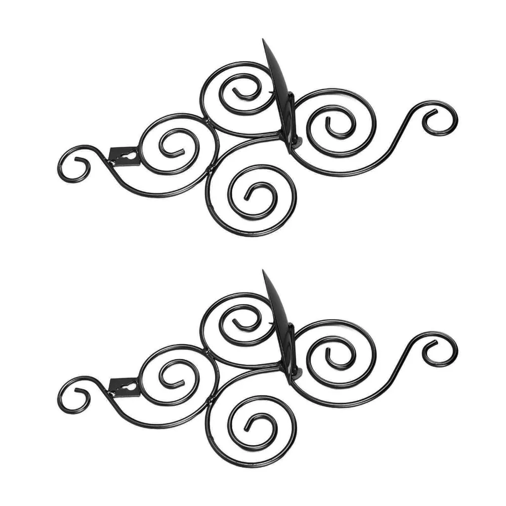 2pcs Iron Foldable Wall Candle Holder 7.48*13.98 in Black Golden White Iron Art Candle Sconce Swirl Pattern Hanging Candle Stand