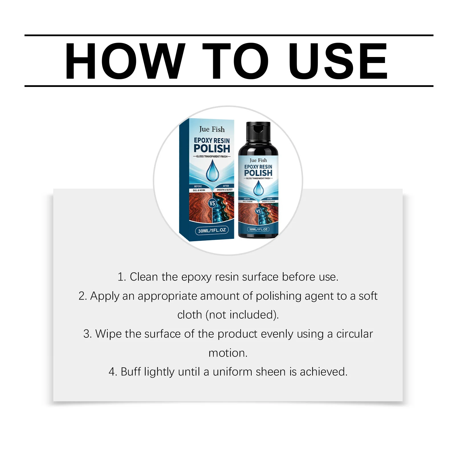 Resin Polishing Paste Scratch Remover Epoxy Polish for DIY Crafts Tabletop Coating Jewelry Glossy Finish Clear Surface