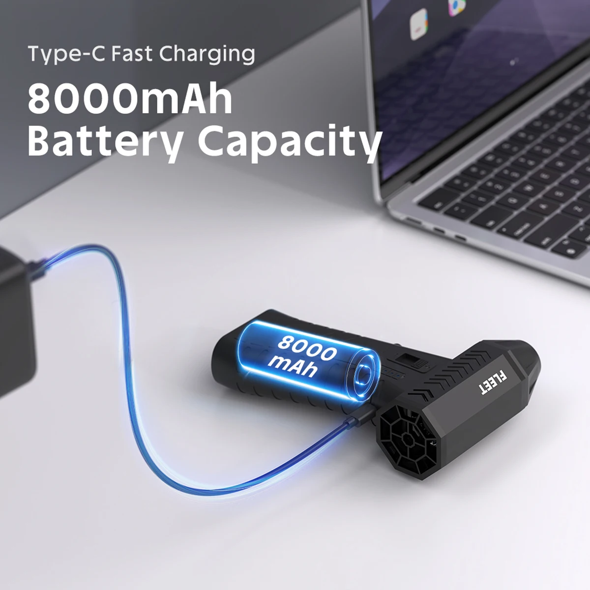 Fleet Violent Fan 130000 RPM Portable Powerful Air Blower Type-C Charging Strong Winds Duster Brushless Motor Turbo Jet Blower