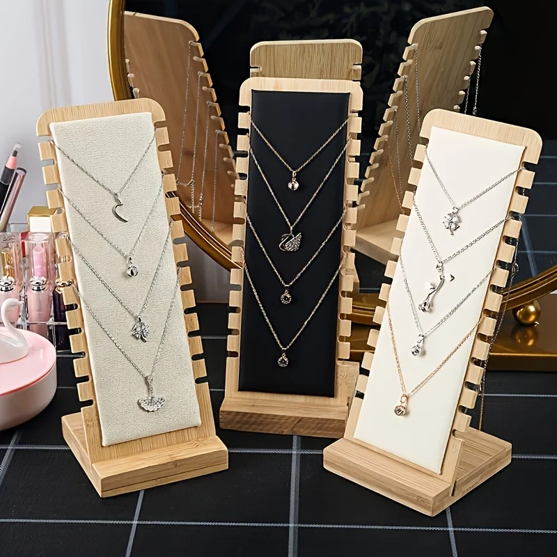 Premium Creative Wooden Necklace Display Stand, Fashion Pendant & Bracelet Tray, Jewelry Display Props