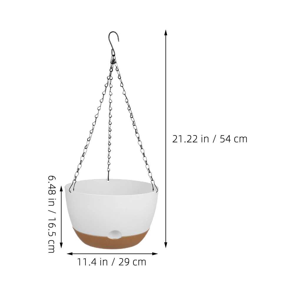 

Hanging Plant Pot Green Flower Stand Decorative Plastic Planter White Container for Garden Balcony Patio Use