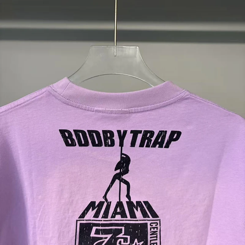 American Style Silhouette Printed Short Sleeved T-shirt for Both Men and Women, Light Pink Loose and Versatile Street Casual Top