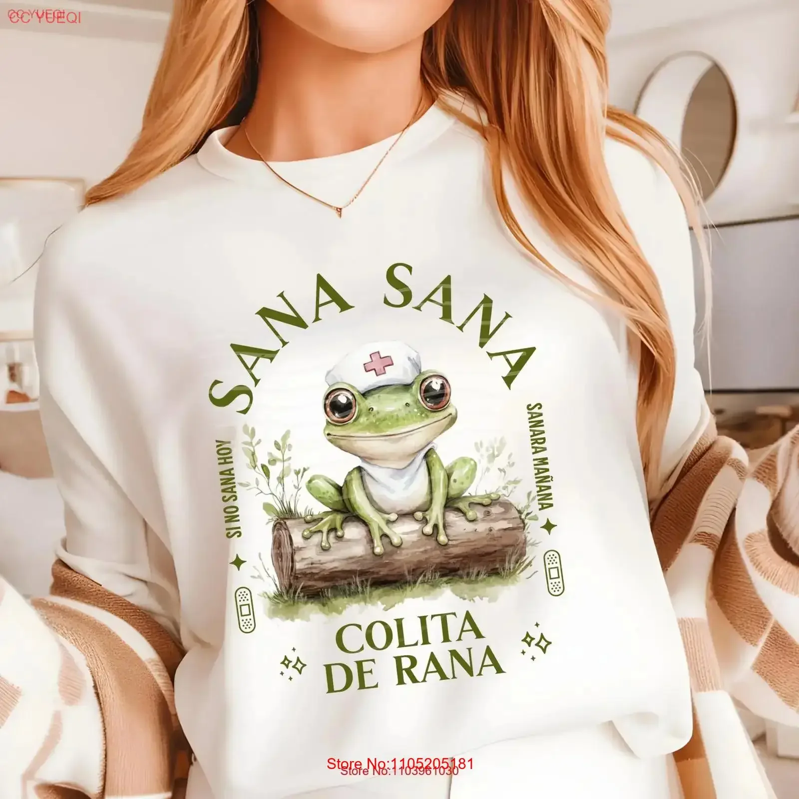 Sana Colita de Rana divertida camiseta Latina enfermera española regalo de mamá mexicana Enfermera Rana suéter feo regalo de vacaciones hispanicas
