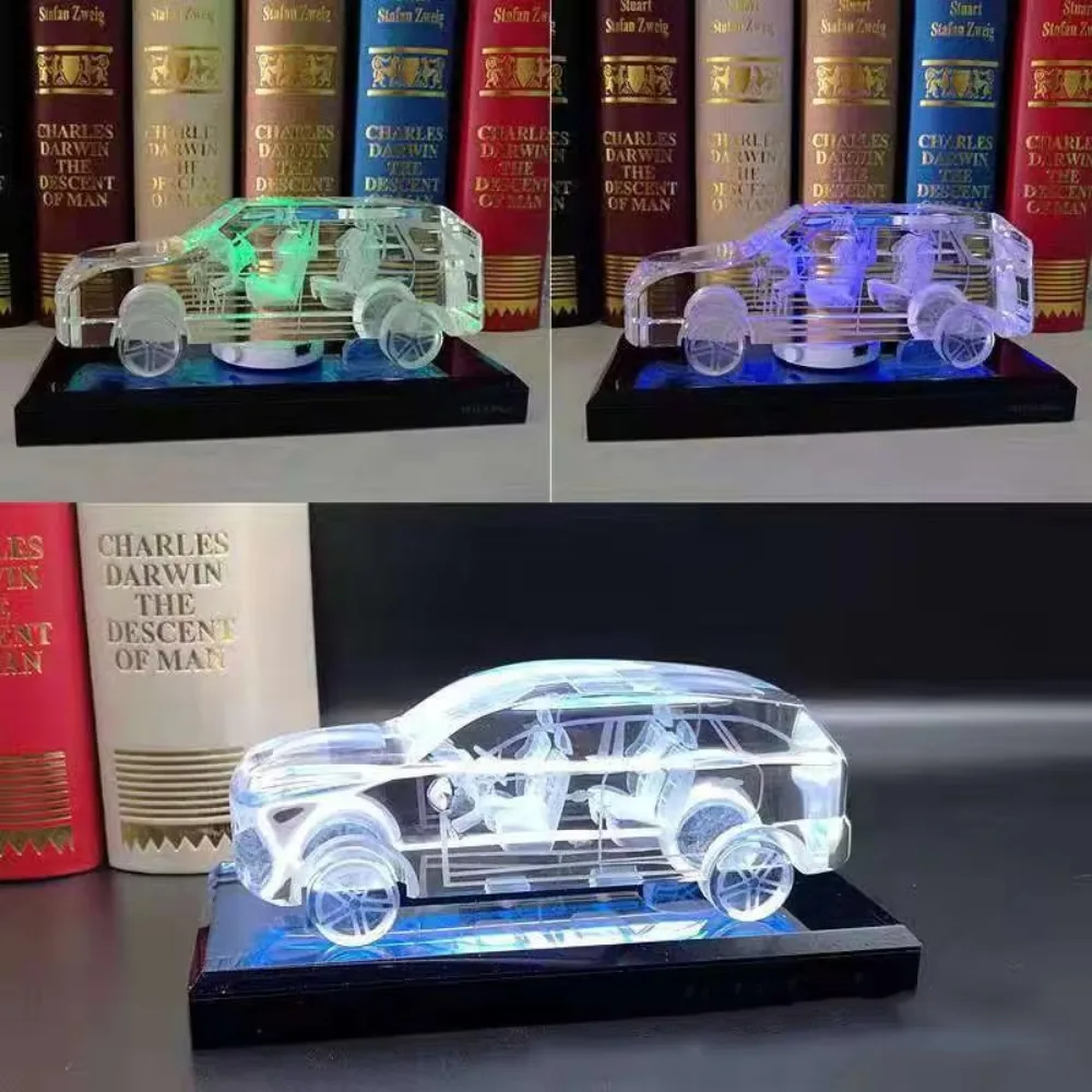 Customized Business Gifts Crystal Glass Crafts 3D Laser Engraved Crystal Car Model Souvenirs