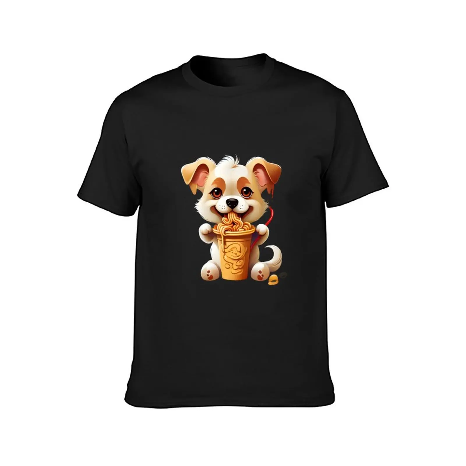 Dog With Food T-Shirt anime clothes customs design your own quick-drying sports fans slim fit t shirts for men