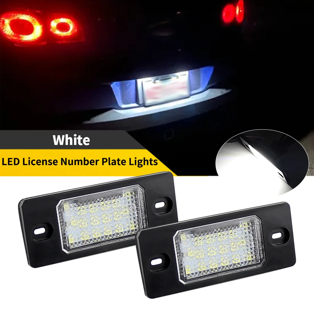 

2PCS LED License Number Plate Lights For VW Bora Golf 4 5 Wagon Passat B5.5 Tiguan Touareg MK1 12V White 6000K OEM# 1J5943021D