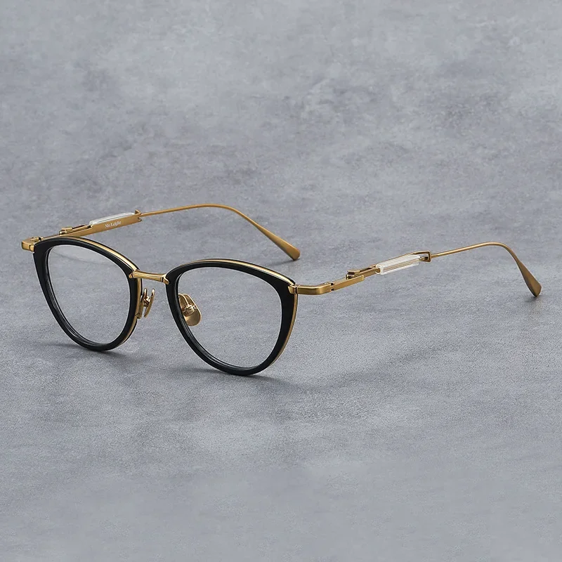 النظارات اليدوية عين القط التيتانيوم قصر النظر نظارات للرجال قابل للتعديل الساقين وصفة طبية إطار المرأة قصر النظر مصمم القراءة