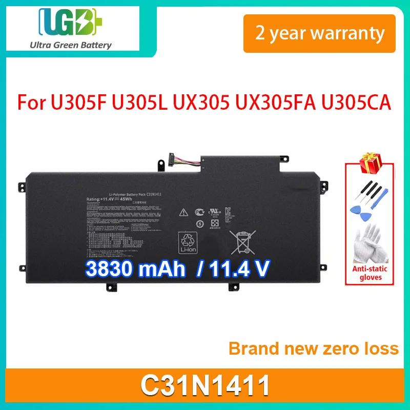 UGB New C31N1411 Laptop battery For ASUS Zenbook U305 U305L U305F U305FA U305CA UX305 UX305CA UX305F UX305FA  3830mAh 11.4V 45Wh