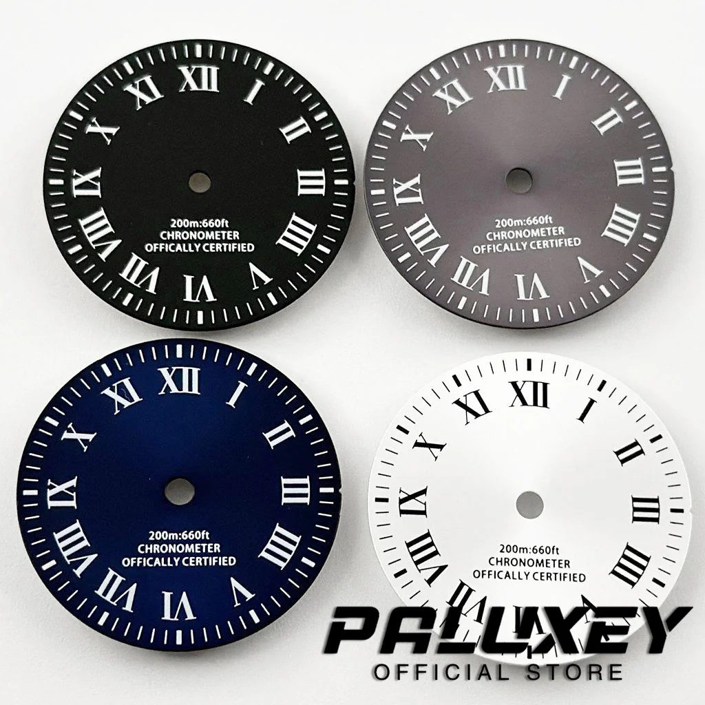 29mm Vintage Roman Black Blue Green Gray Watch Dial Suitable for NH35 NH36 ETA 2824 2836 Miyota 8215 821A Movement Watch Faces