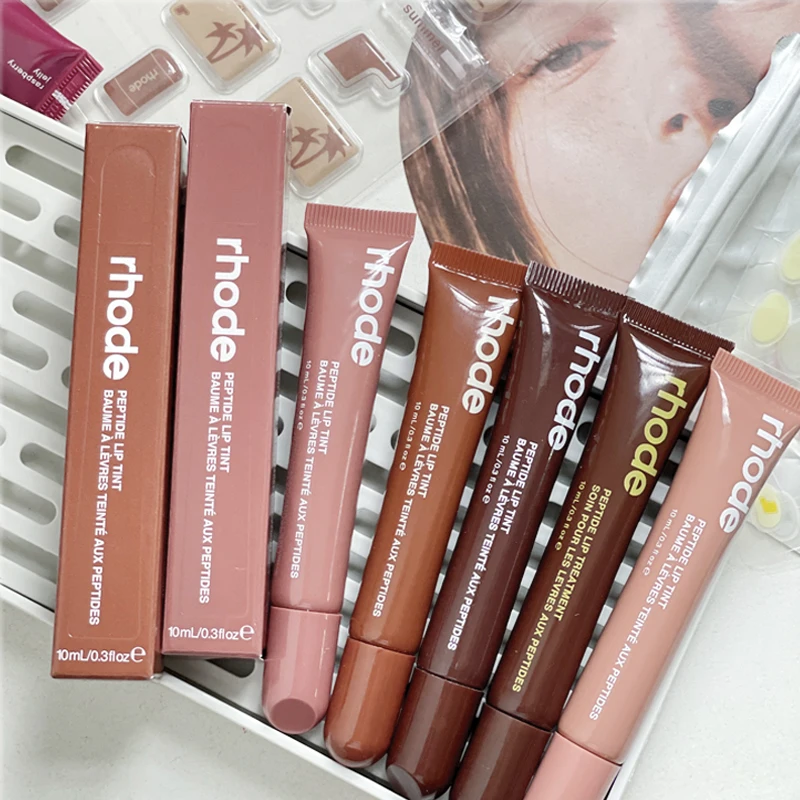 Hot Rhode Colada Honey Mango Lip Balm Peptide Smoothing Lip Gloss Waterproof Moisturizing Shimmer Lipstick Daily Care Makeup