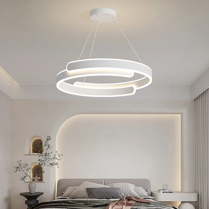 2024 Modern Led Chandelier Home Lighting Brushed Large Rings Ceiling Mounted Chandelier Lighting Hanging Lamp Lighting Decor