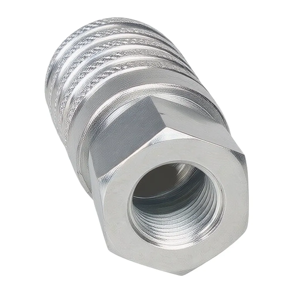 Steel Hydraulic Test Fitting with Flush Valve 1/8 Body 1/4 NPTF for Parker PD242 and Compatible Diagnostic Use